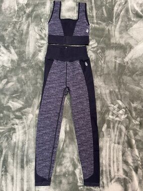 FREE PEOPLE - FP Movement Grey/Black High-Waist Leggings and Sports Bra Set